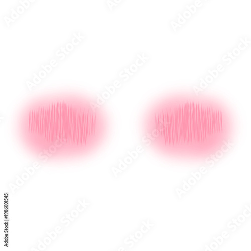 Vászonkép Illustration icon of pink blush on cheeks resembling the effect of a shy, cute, adorable face in anime or cartoon style