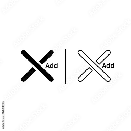 Add icon filled and outline versions interface illustration collection contrast minimalist application operation function addition