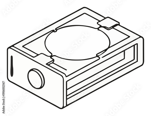 View-master stereoscope line art icon vector. Generative AI