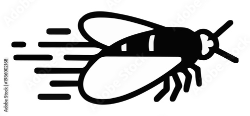 Flying flea insect top-down view flat vector illustr.... Generative AI