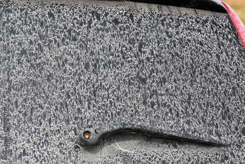 Saharan rain and sand on a car windshield