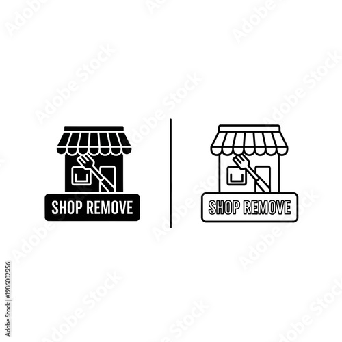 Restaurant shop remove icon for food service and online ordering application UI design with delete shop restaurant ordering application interface