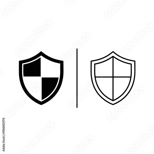 Shield icon for security protection and safety application UI design with privacy policy security protection antivirus application interface