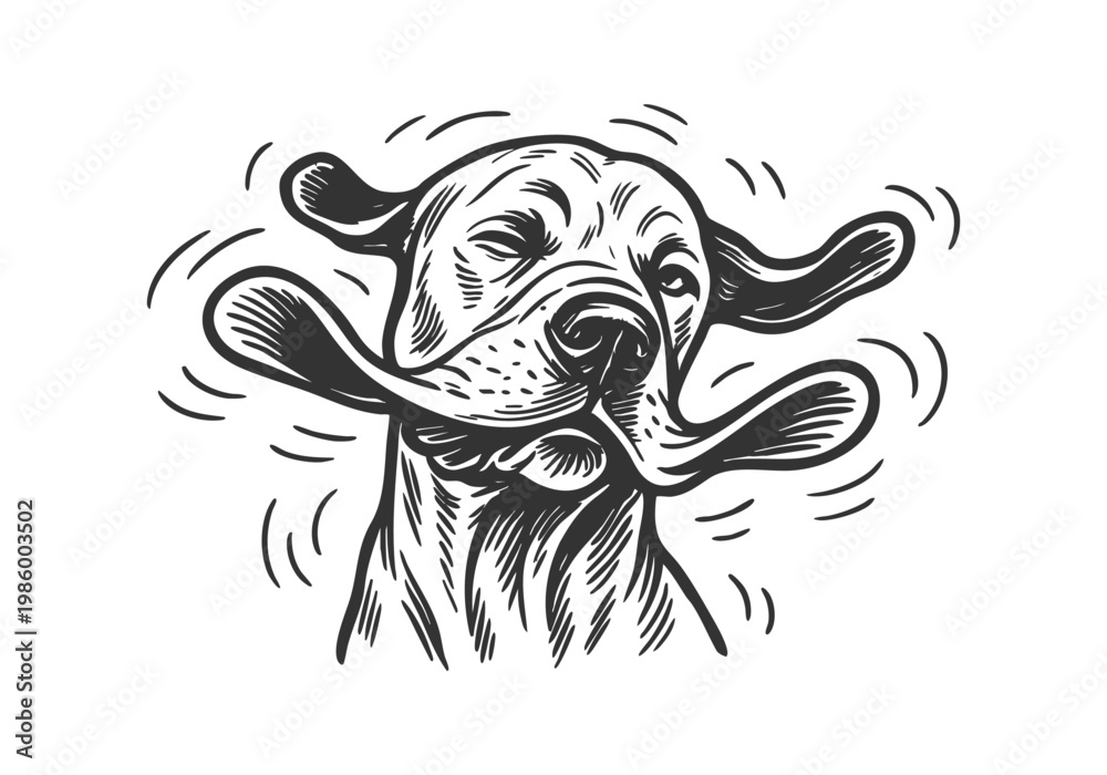 Obraz premium Great Dane dog sketch hand drawn simple vector illustration