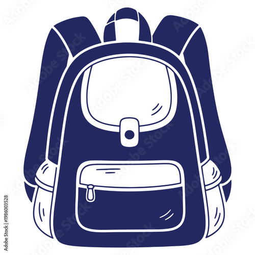 Blue Backpack Vector Illustration Ready for School and Adventures Stylish Design for Kids and Students Gear for Travel and Everyday Use