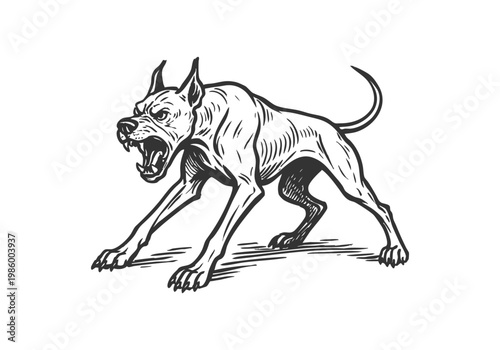 Great Dane dog sketch hand drawn simple vector illustration