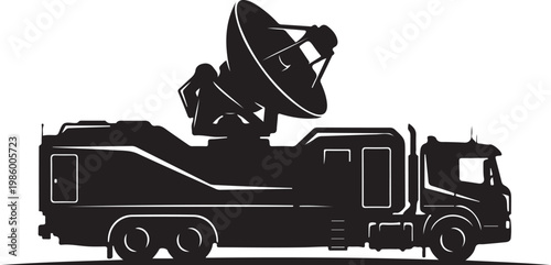 Satellite truck, broadcasting vehicle, TV news van, live streaming rig