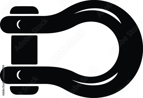 Silhouette of a heavy duty metal shackle for industrial vector design