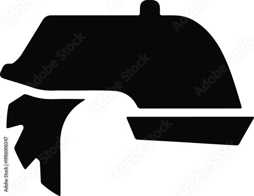 Silhouette of a professional graduation cap with tassel vector design