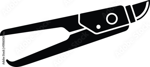 Silhouette of a utility knife with sharp blade vector design