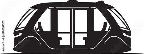 Cable car, gondola lift, ski resort, transportation, travel, vector icon