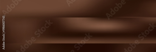 Abstract Dark Brown Studio Background with Elegant Silk Texture and Premium Product Display Stage. Vector Eps 10