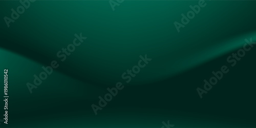 Dark green studio space. Abstract Limbo background. 3D background for product presentation. Minimalist wall view.Modern illustration project pop art