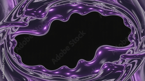 A vibrant purple liquid splashing in a circular motion on a black background