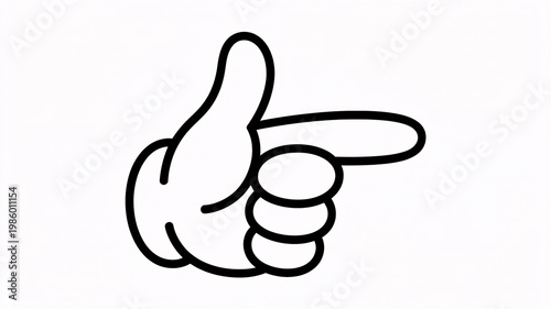 A cartoon hand giving a thumbs up and pointing to the right