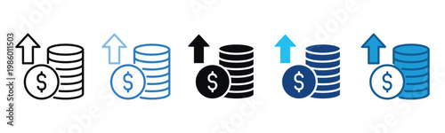 Earnings Icon Set Multiple Style Of