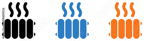 heating radiator home energy icon set
