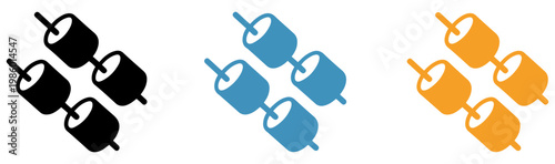 marshmallow dessert sweet icon set