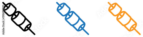 marshmallow glyph icon roasting campfire vector