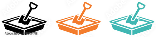 sandbox shovel icon kids play vector