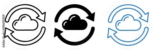cloud sync icon data backup storage design