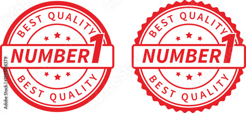 Number 1 Seal Badge. for Premium Product Certification and Branding, label, icon, stamp, sign, symbol, logo. vector illustration