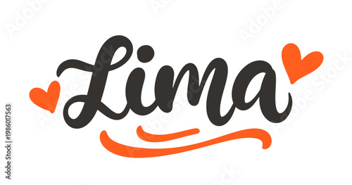 Lima lettering. Elegant city name calligraphy