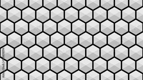 A seamless pattern of gray and white hexagons with black outlines