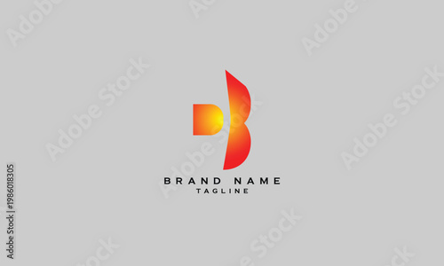 DB, BD, Abstract initial monogram letter alphabet logo design