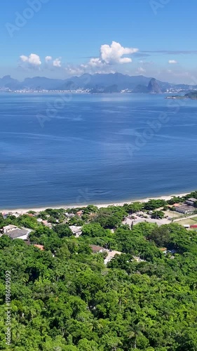 Niteroi Skyline In Niteroi Rio De Janeiro Brazil. Travel Landscape. Tropical Scenery. Nature Skyline. Niteroi Skyline In Niteroi Rio De Janeiro Brazil. Tourism Landmark. 