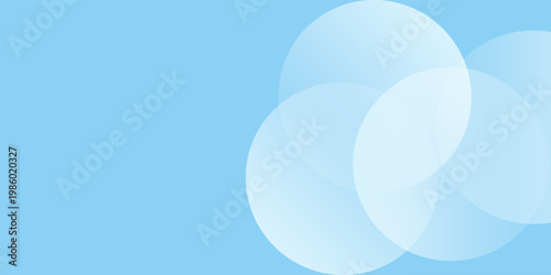 Latar belakang spanduk minimalis abstrak, pastel berwarna, biru dan putih gradasi. Gaya efek lingkaran seni sederhana geometris