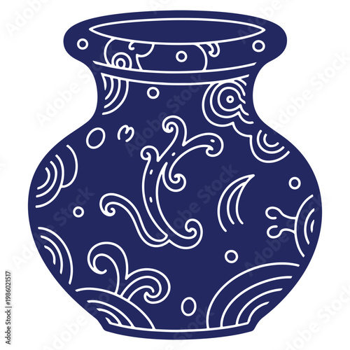 Elegant blue and white vase with intricate traditional patterns and sophisticated design ideal for ornamental and decorative purposes enhances aesthetic appeal