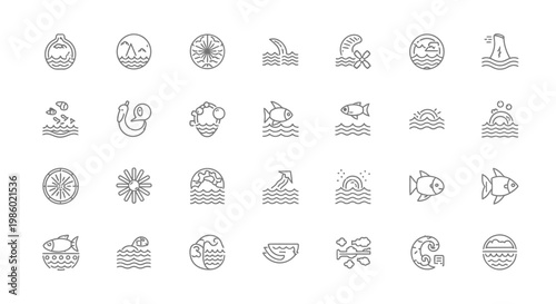 Various Weather and Nature Icons.