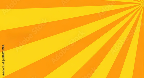 Bold yellow sunburst design with vibrant rays representing summer energy and excitement for a summer sale poster with copy space.