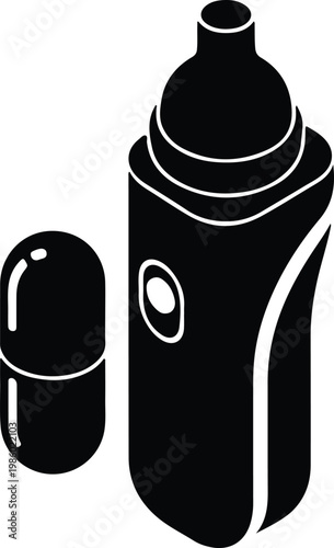 Silhouette modern vape pod system electronic cigarette illustration vector design