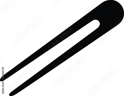 Silhouette simple modern hair clip accessory icon vector design
