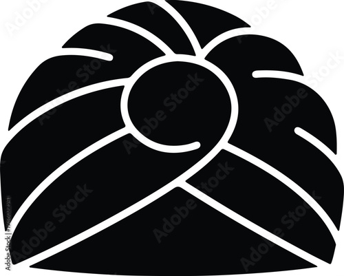 Silhouette traditional turban headwear cultural clothing fashion icon vector design