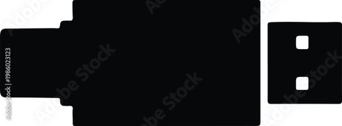 Silhouette USB flash drive removable data storage device black vector design