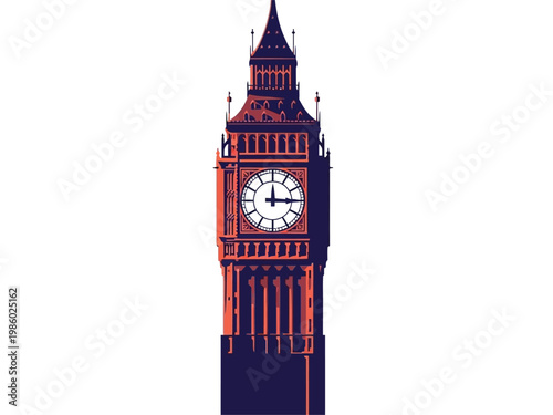 Iconic Big Ben Clock Tower in London.