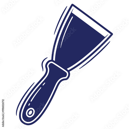 Hand Drawn Putty Knife or Scraper Tool Illustration for Construction and Home Improvement Projects Depicting Craftsmanship and Renovation