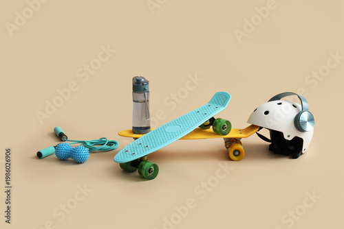 Skateboards with sports equ...