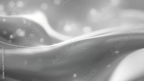 Elegant Abstract Silver Wave with Bokeh Sparkles