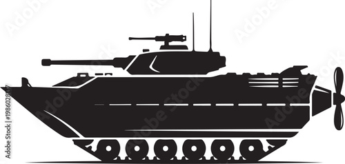 Black, military, vector, armored, hovercraft, tank, amphibious