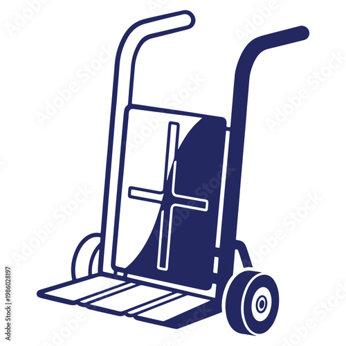 Vector illustration of a hand truck dolly for moving boxes and heavy items perfect for delivery service and warehouse usage