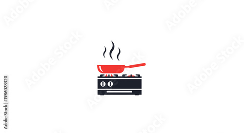 Cooking pan on electric stove top.