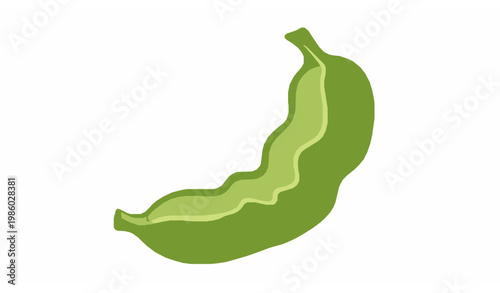 Deformed green plantain illustration – abstract tropical fruit vector