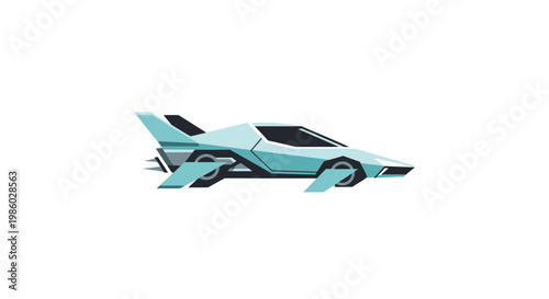 Futuristic teal sports car illustration.