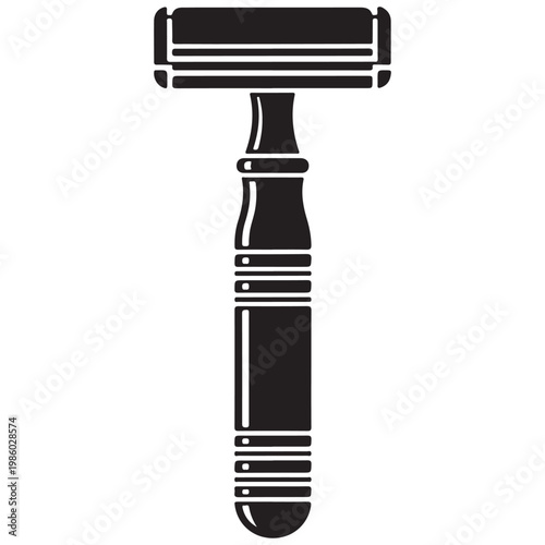 Safety razor icon vector illustration for shaving and grooming personal care products