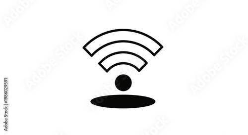 Minimalist wifi signal icon vector, black wireless internet connection symbol, modern network hotspot sign for web interface and mobile app design