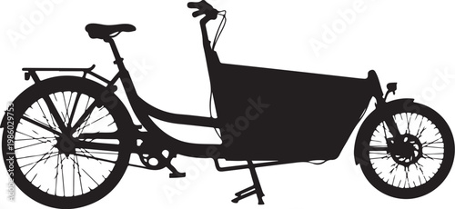 Cargo Bike, Bicycle Silhouette, Black Cycle, Delivery Tricycle